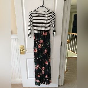 Striped floral maternity